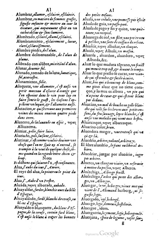1621 - Adrian Tiffaine - Trésor des deux langues espagnole et française - BM Lyon