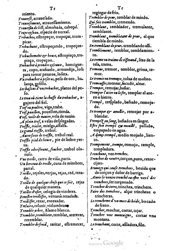 1621 - Adrian Tiffaine - Trésor des deux langues espagnole et française - BM Lyon