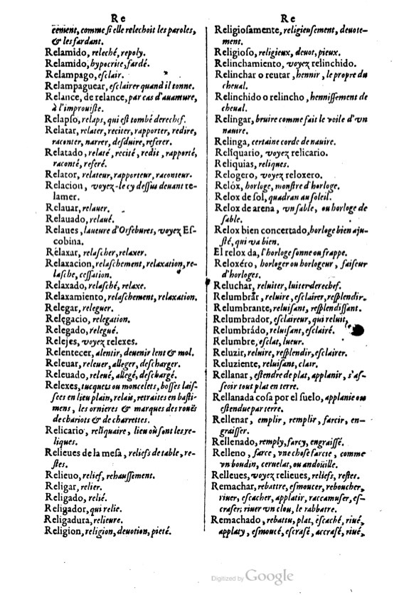 1621 - Adrian Tiffaine - Trésor des deux langues espagnole et française - BM Lyon