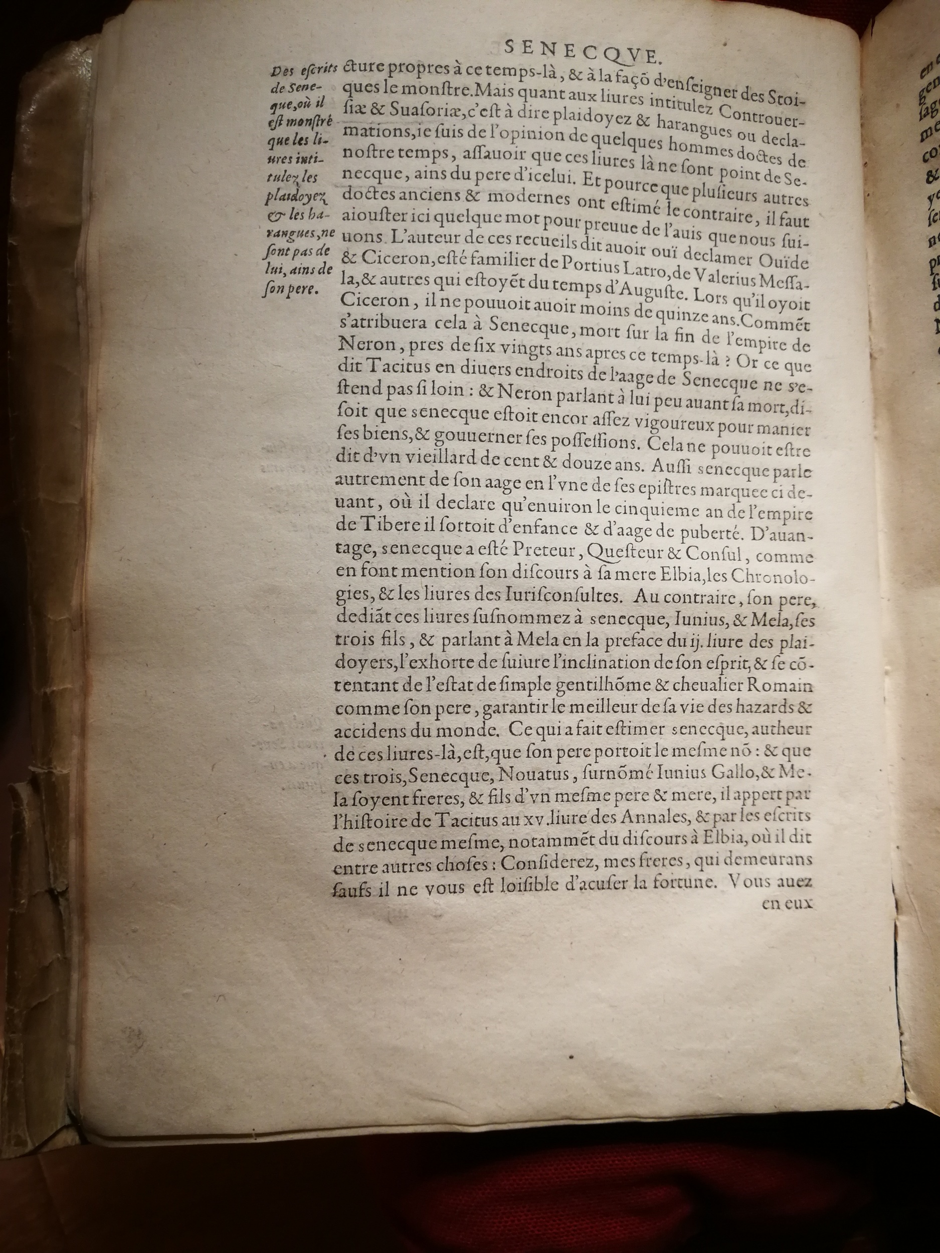 1595 - Jean Houzé - Œuvres morales et mêlées de Sénèque, Trésor de philosophie morale - T. 1 - BnF