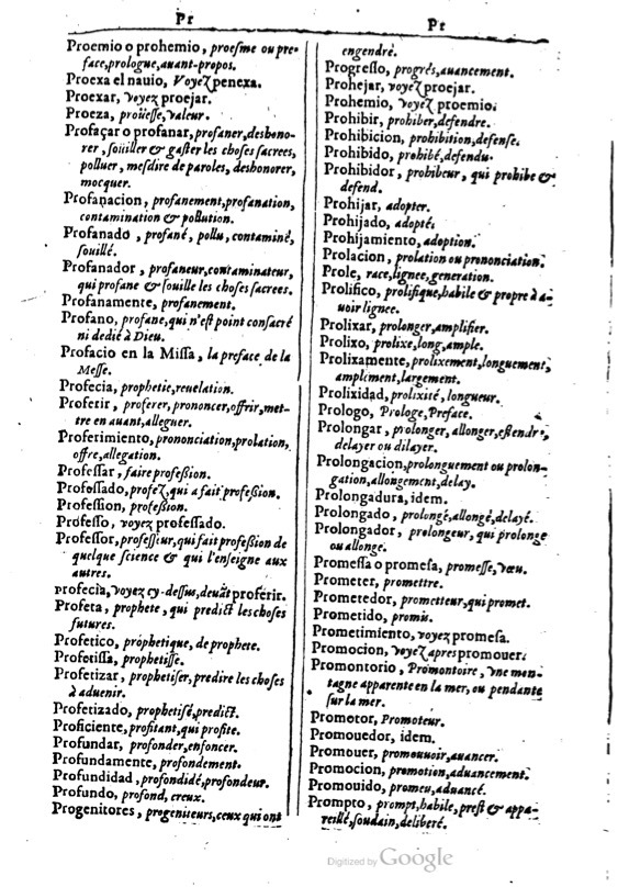 1616 - Veuve Marc Orry - Trésor des deux langues espagnole et française (Première et Seconde parties) - BM Lyon