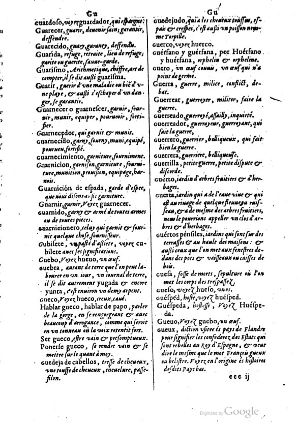 1621 - Adrian Tiffaine - Trésor des deux langues espagnole et française - BM Lyon