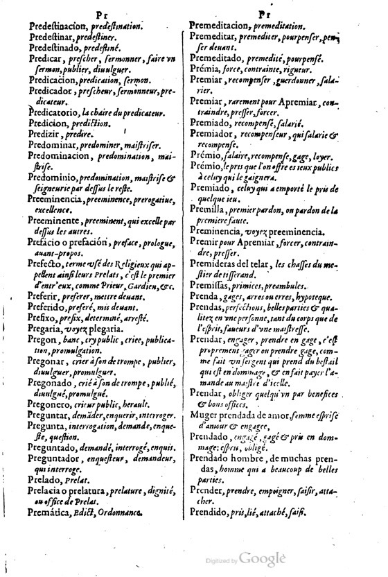 1621 - Adrian Tiffaine - Trésor des deux langues espagnole et française - BM Lyon