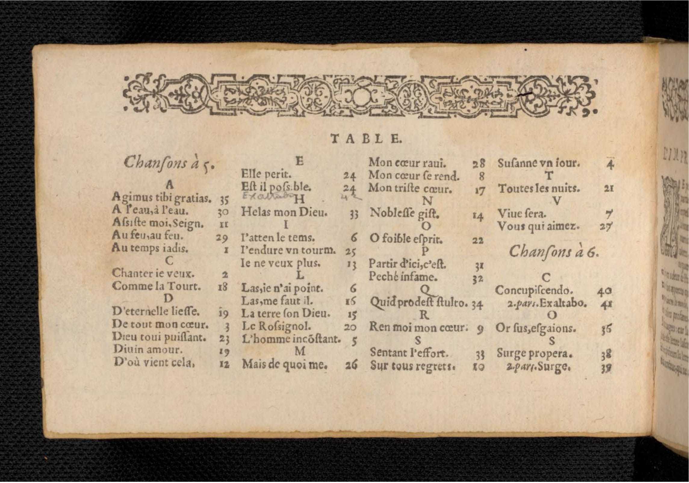 1576 - [Pierre de Saint-André] - Trésor de musique d’Orlande de Lassus Quinta et Sexta pars - KBR Bruxelles