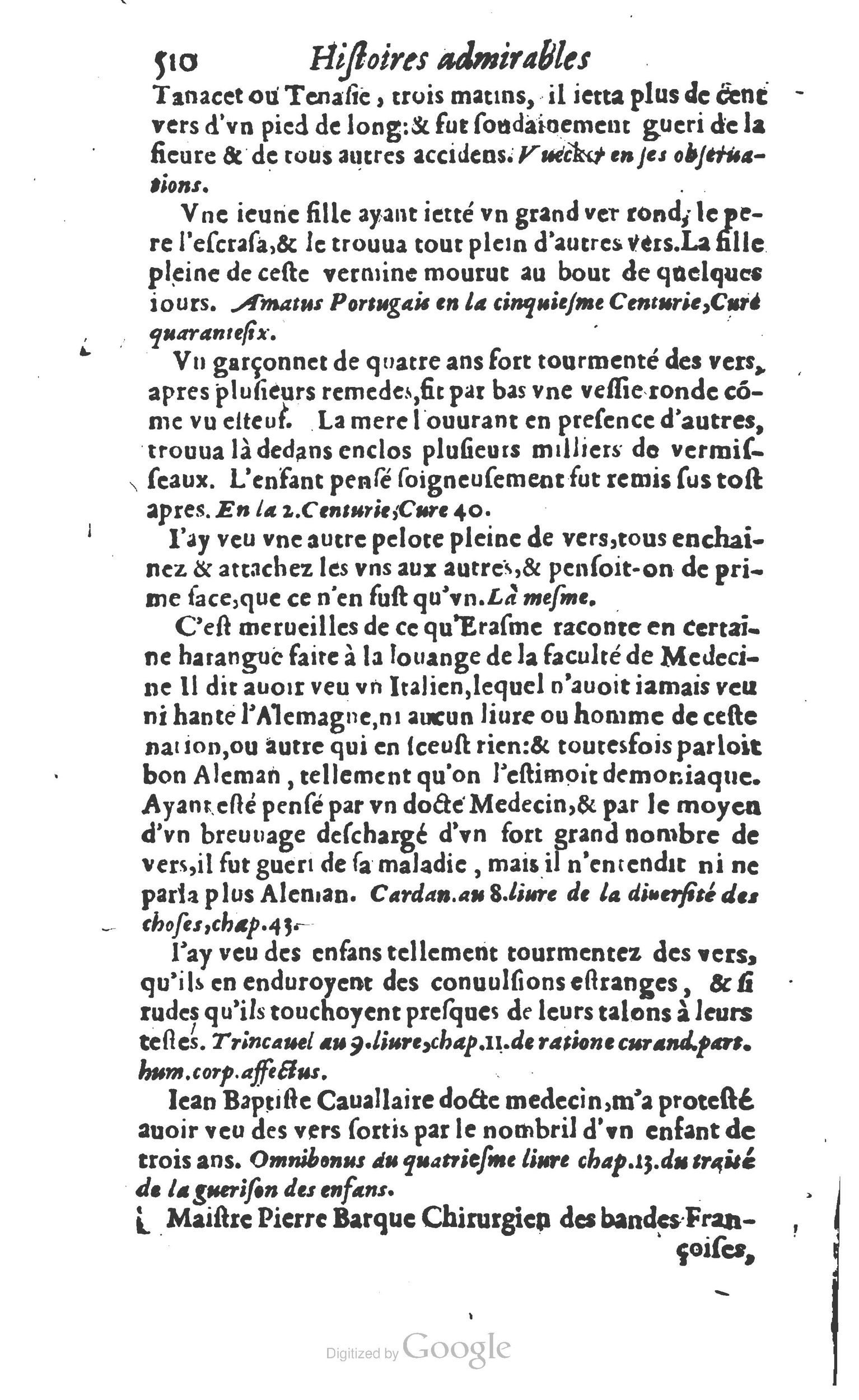 1610 - Paul Marceau - Trésor d’histoires admirables et mémorables - Princeton