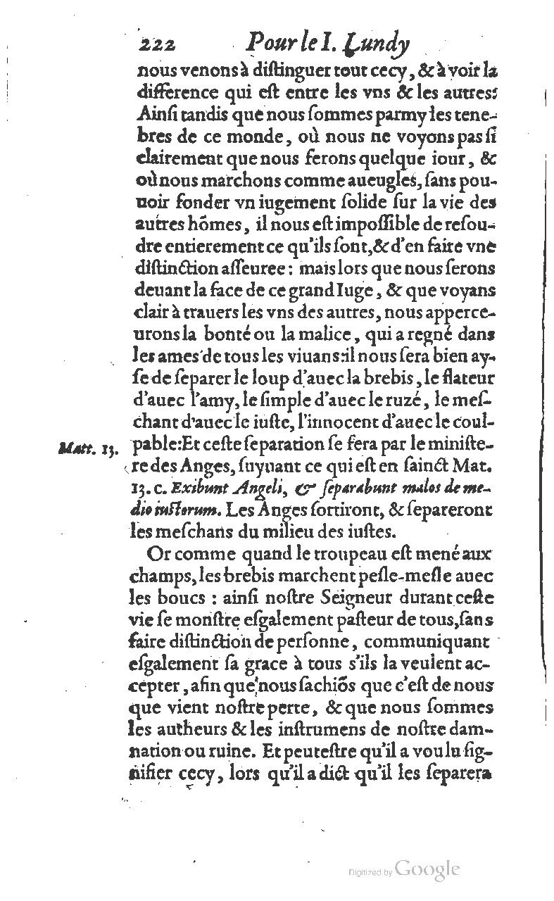 1607 - Nicolas Du Fossé - Trésor quadragésimal - T 01 - BM Lyon