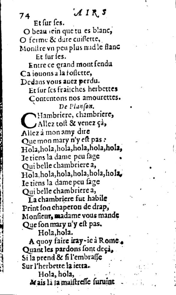 1606 - Théodore Reinsart - Trésor des chansons amoureuses recueillies des plus excellents airs de cour - Livre I - NK ČR Prague