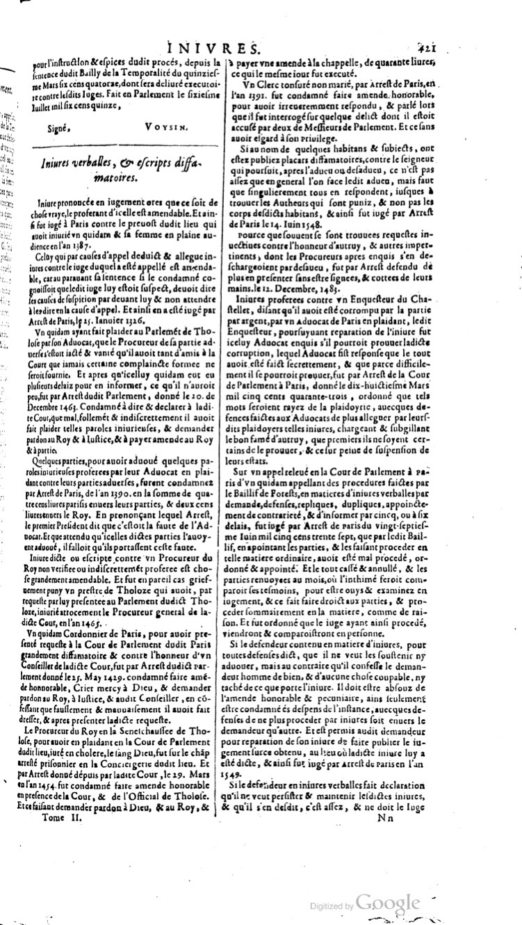 1629 - Veuve Nicolas Buon - Trésor du droit français (29620 T. 2) - BM Lyon