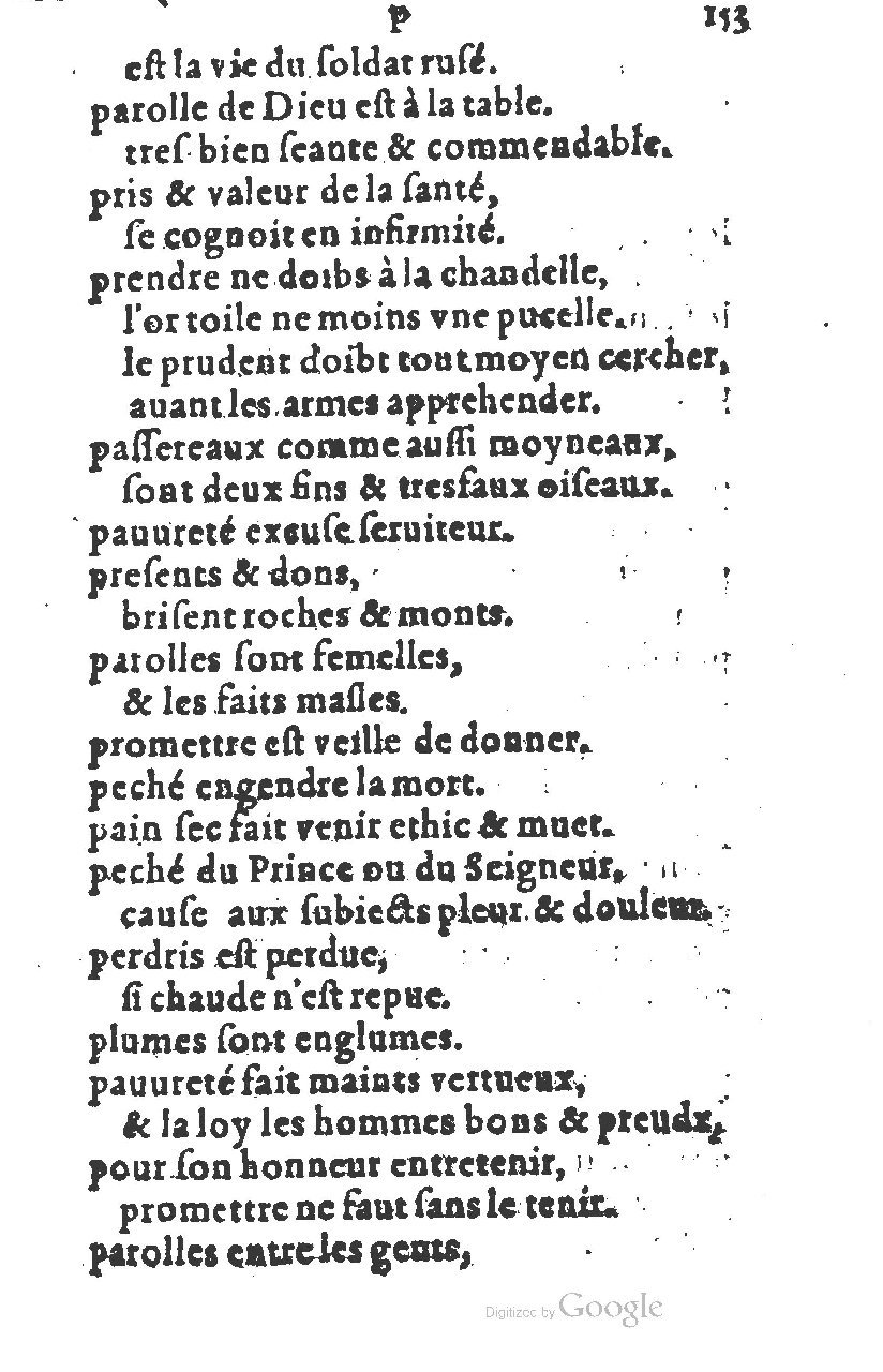 1581 - Nicolas Bonfons  - Trésor des sentences dorées - Princeton