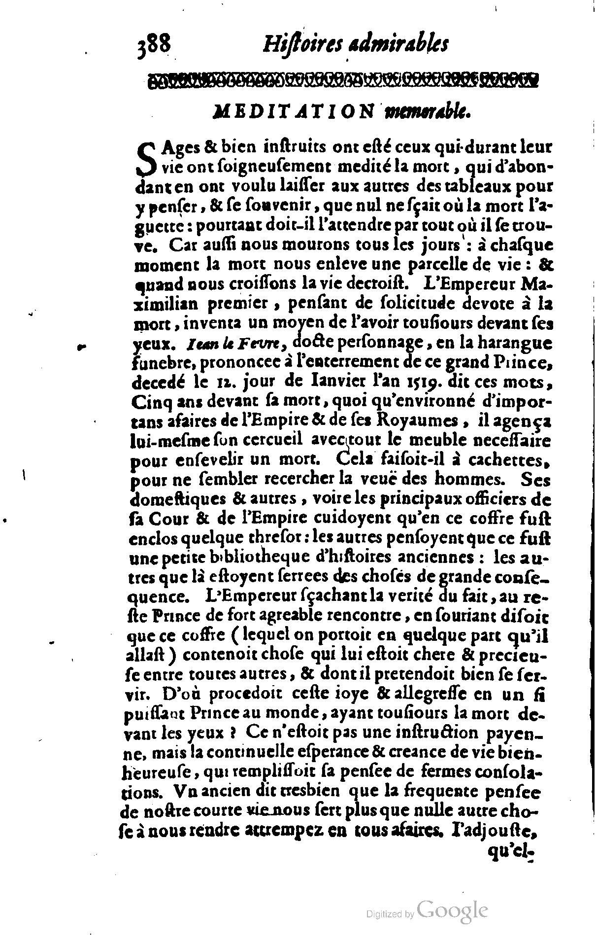 1628 - Jacques Crespin - Trésor d’histoires admirables et mémorables - BSB Munich