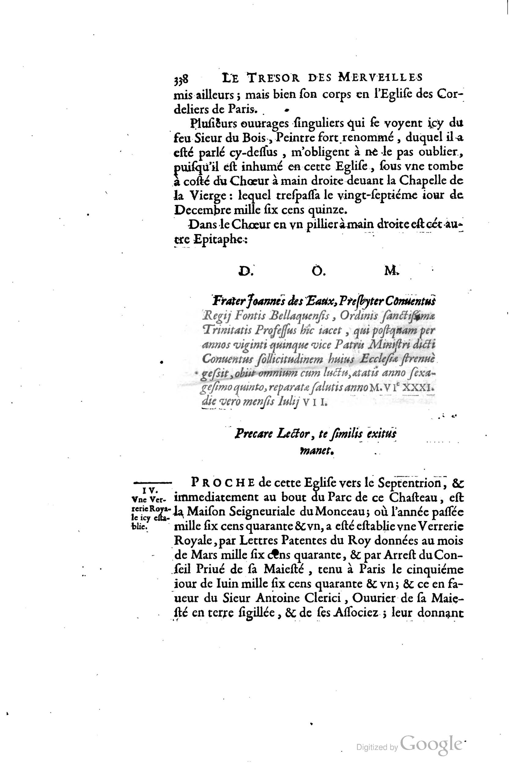 1642 - Sébastien Cramoisy - Trésor des merveilles de la maison royale de Fontainebleau - BM Lyon