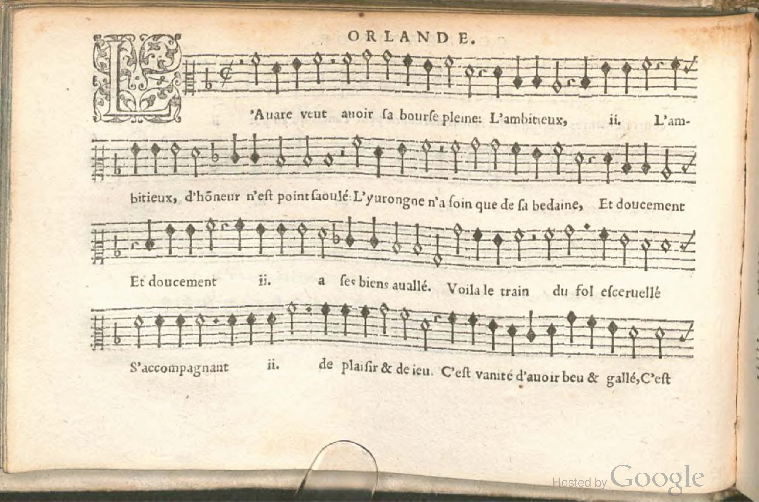 1576 - [Pierre de Saint-André] - Trésor de musique d’Orlande de Lassus Contratenor - BSB Munich