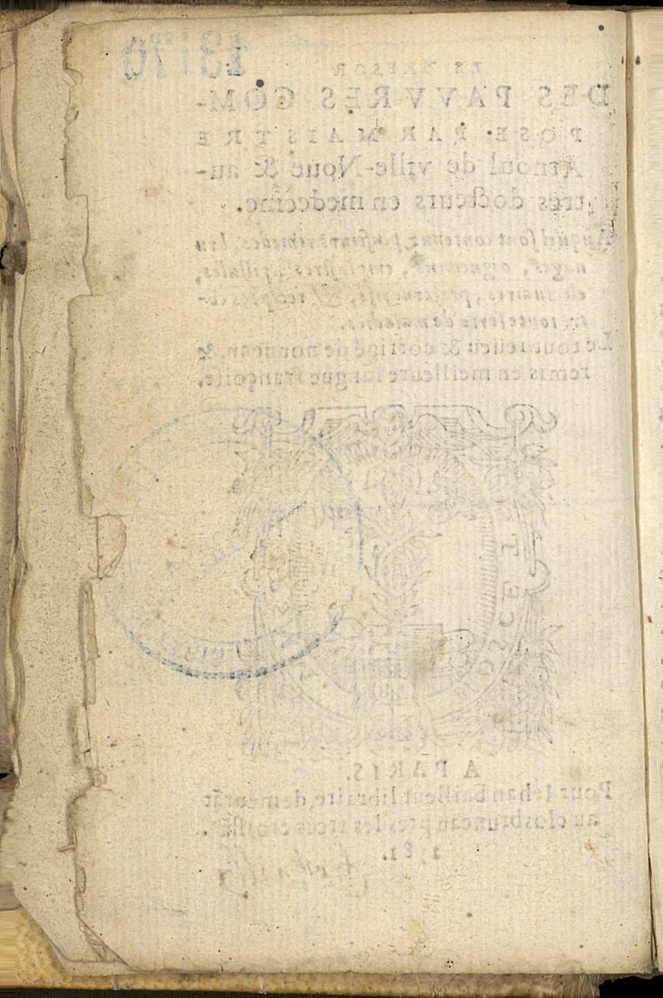 1581 - Jean Bailleur - Trésor des pauvres - Le Havre