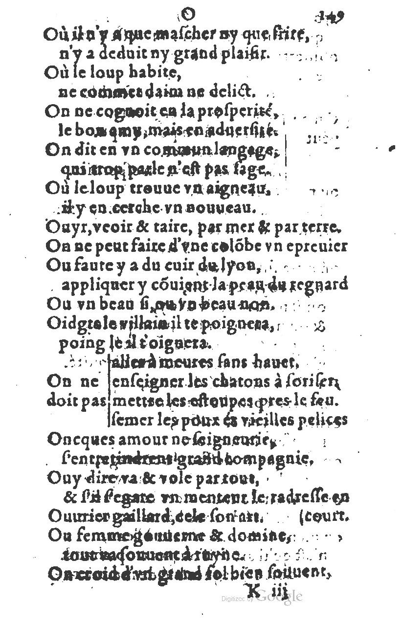 1581 - Nicolas Bonfons  - Trésor des sentences dorées - Princeton