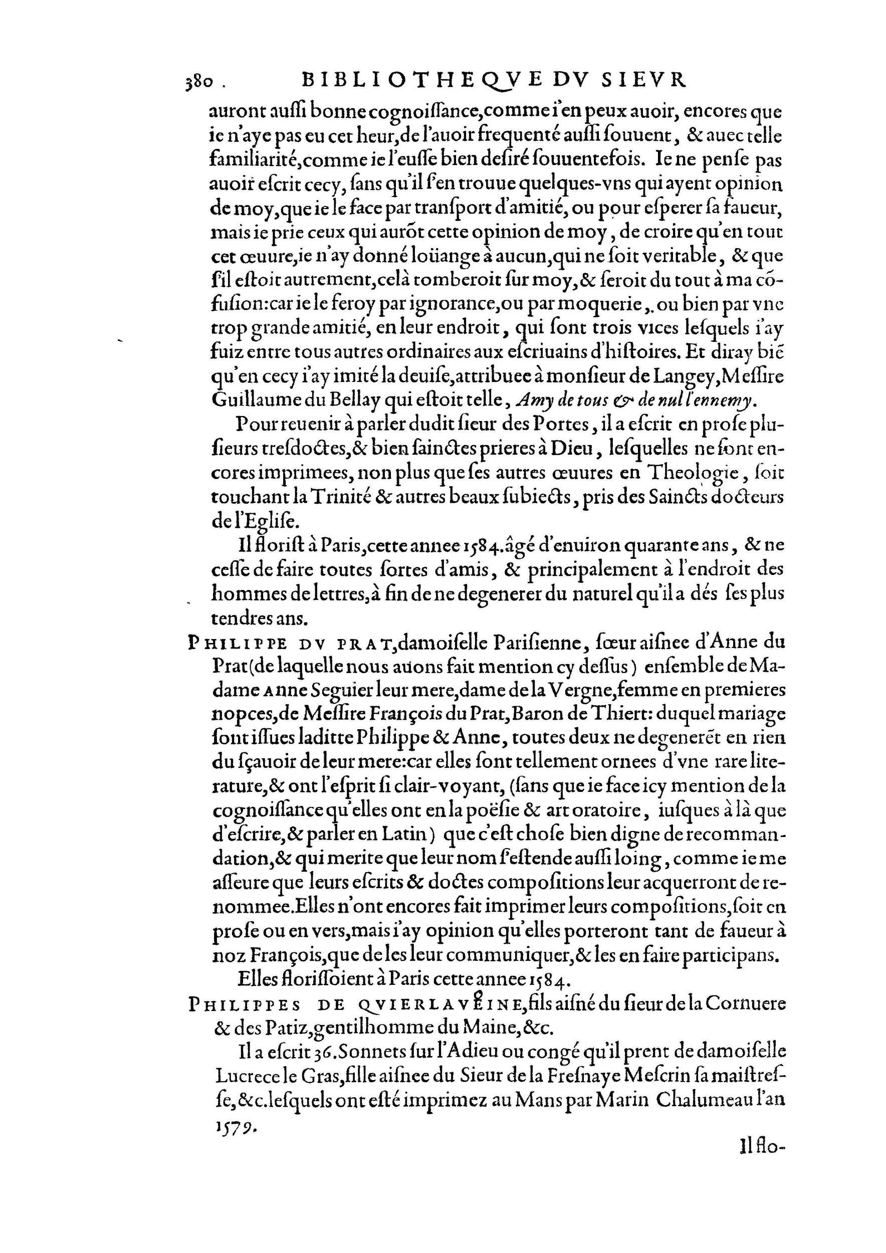 1584 - Abel L&#039;Angelier - Bibliothèques françaises - BnF