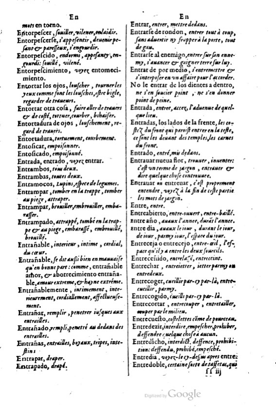 1621 - Adrian Tiffaine - Trésor des deux langues espagnole et française - BM Lyon
