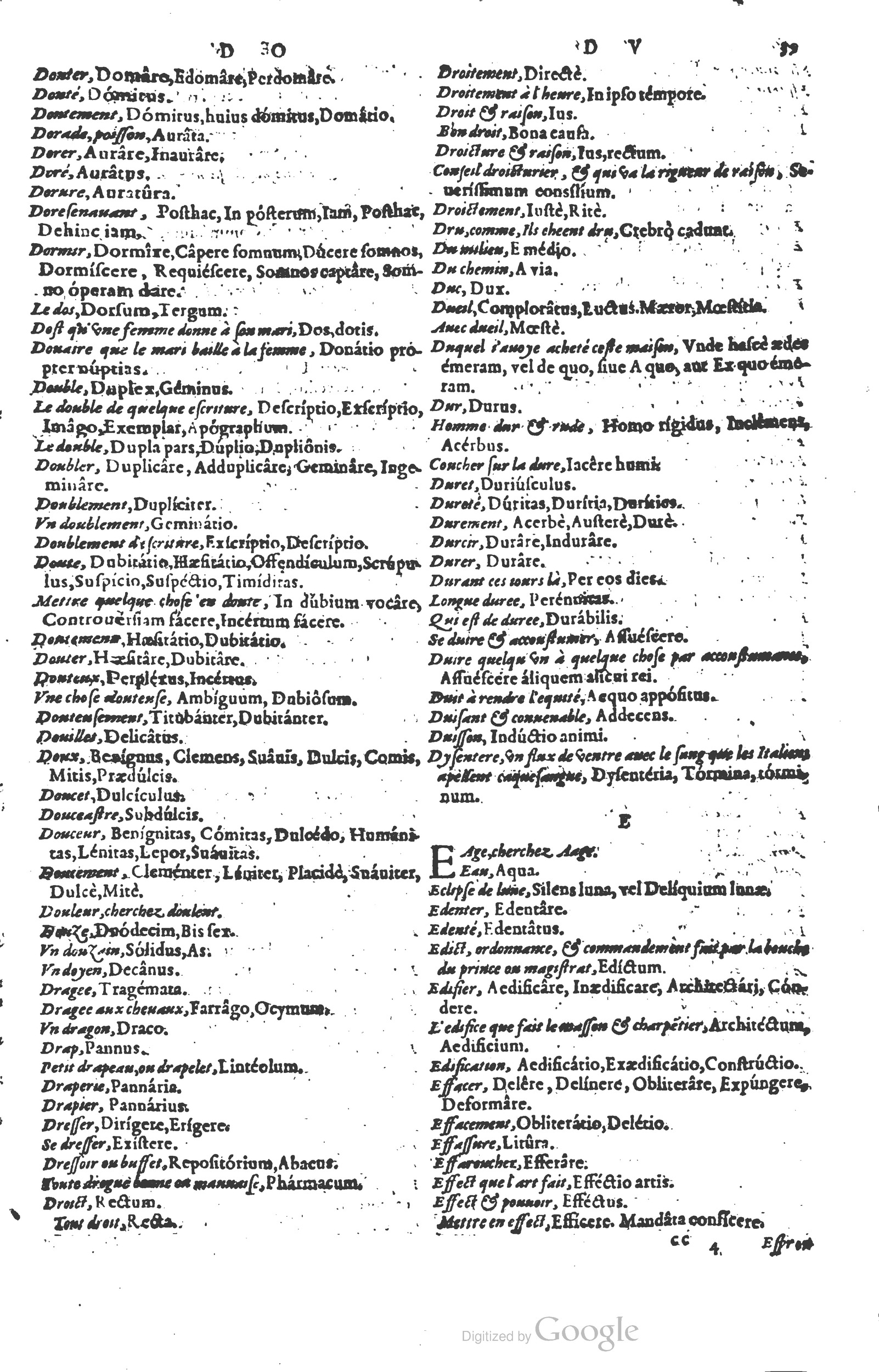 1578 - Louis Cloquemin - Trésor des mots et traits français - BSB Munich