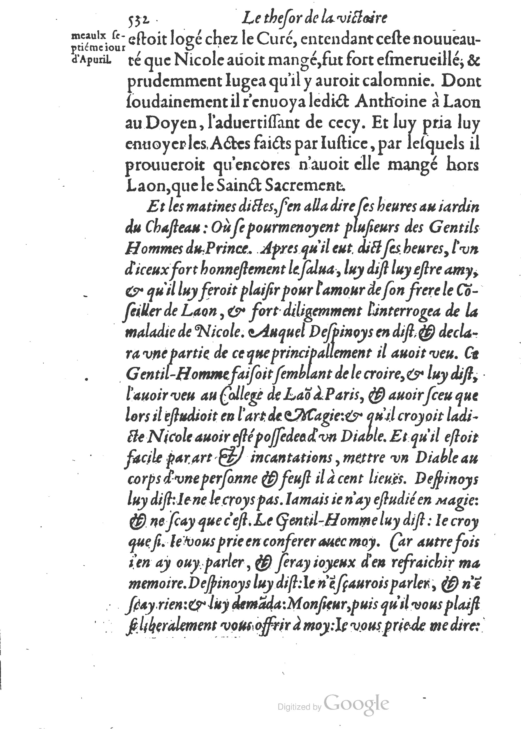 1578 - Nicolas Chesneau - Trésor et entière histoire de la triomphante victoire du corps de Dieu sur l’esprit malin - British Library 1578 - Nicolas Chesneau - Trésor et entière histoire de la triomphante victoire du corps de Dieu sur l’esprit malin - British Library
