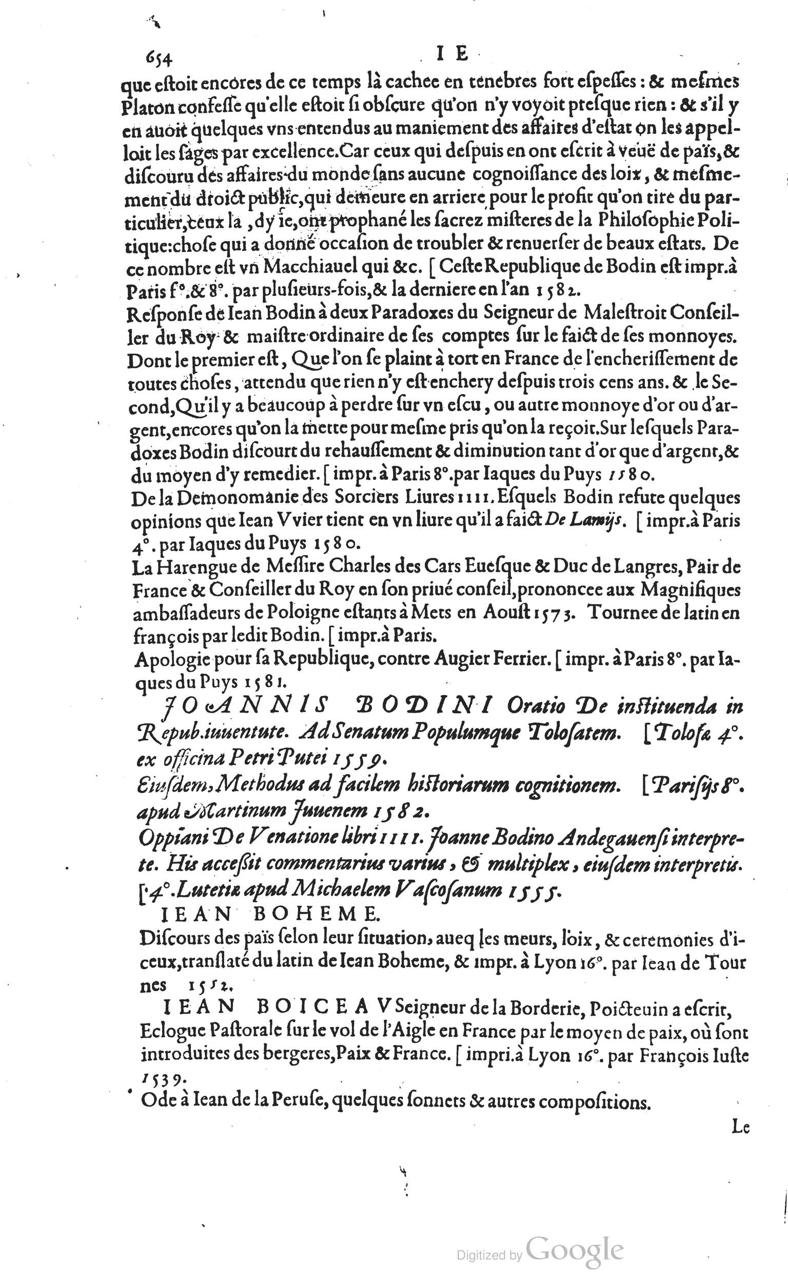 1585 - Barthélemy Honorat - Bibliothèques françaises - BSB Munich