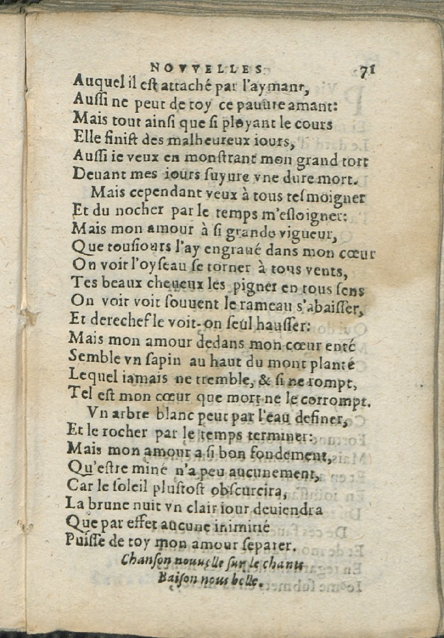 1575 - Pierre Brenouzet - Trésor de tous les recueils de chansons, tant amoureuses, rustiques, que musicales - Det KLG Copenhague