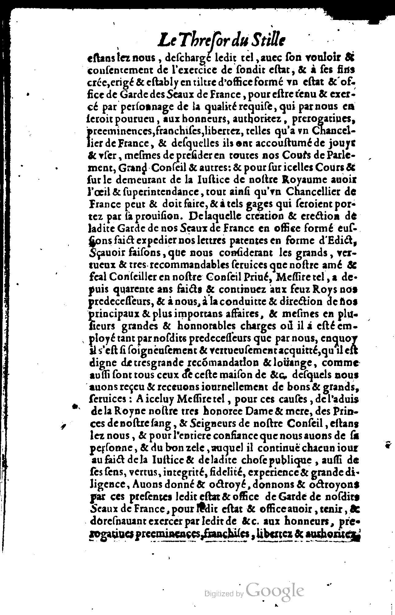 1614 - Jean Richer - Trésor du nouveau style et protocole de la chancellerie de France - BSB Munich