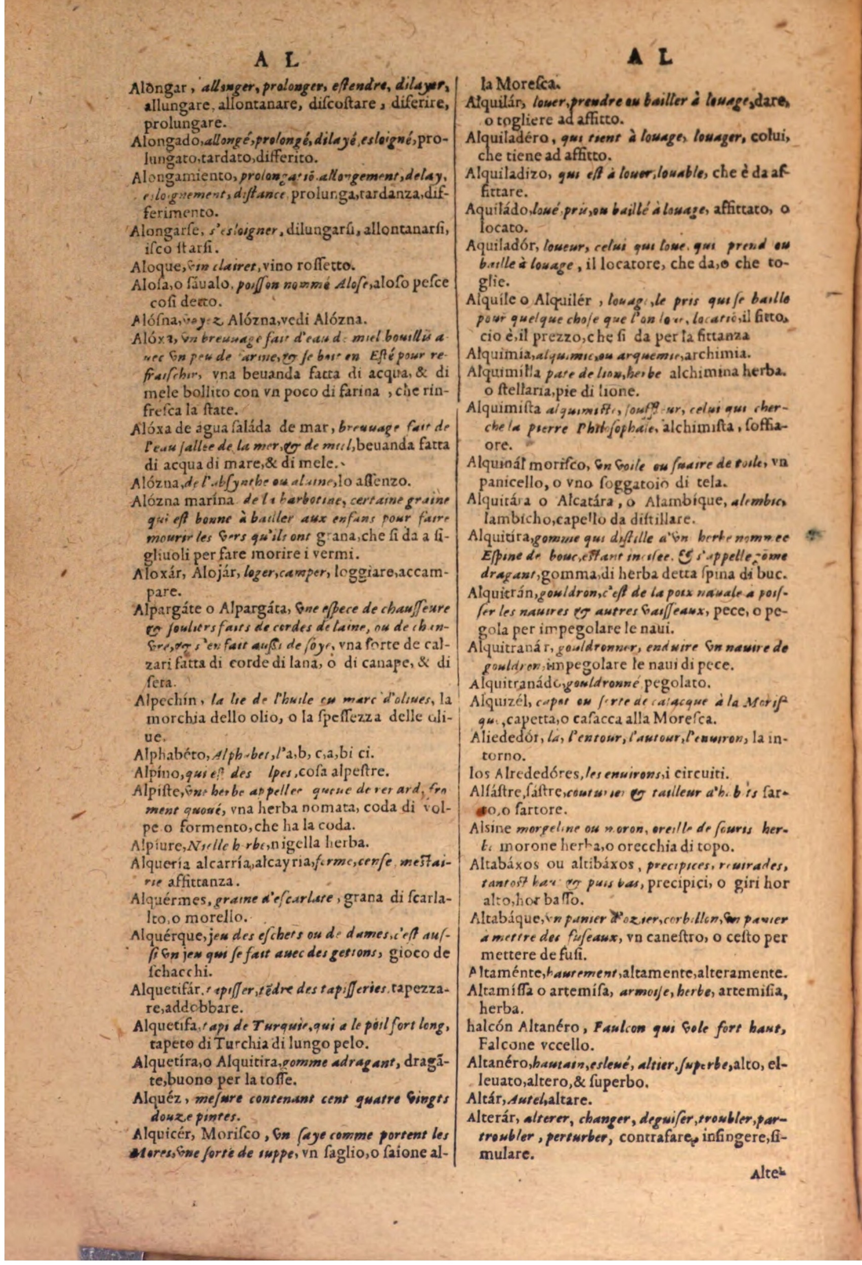 1606 - Samuel Crespin - Thresor des trois langues, francoise, italiene et espagnolle - BSB Munich