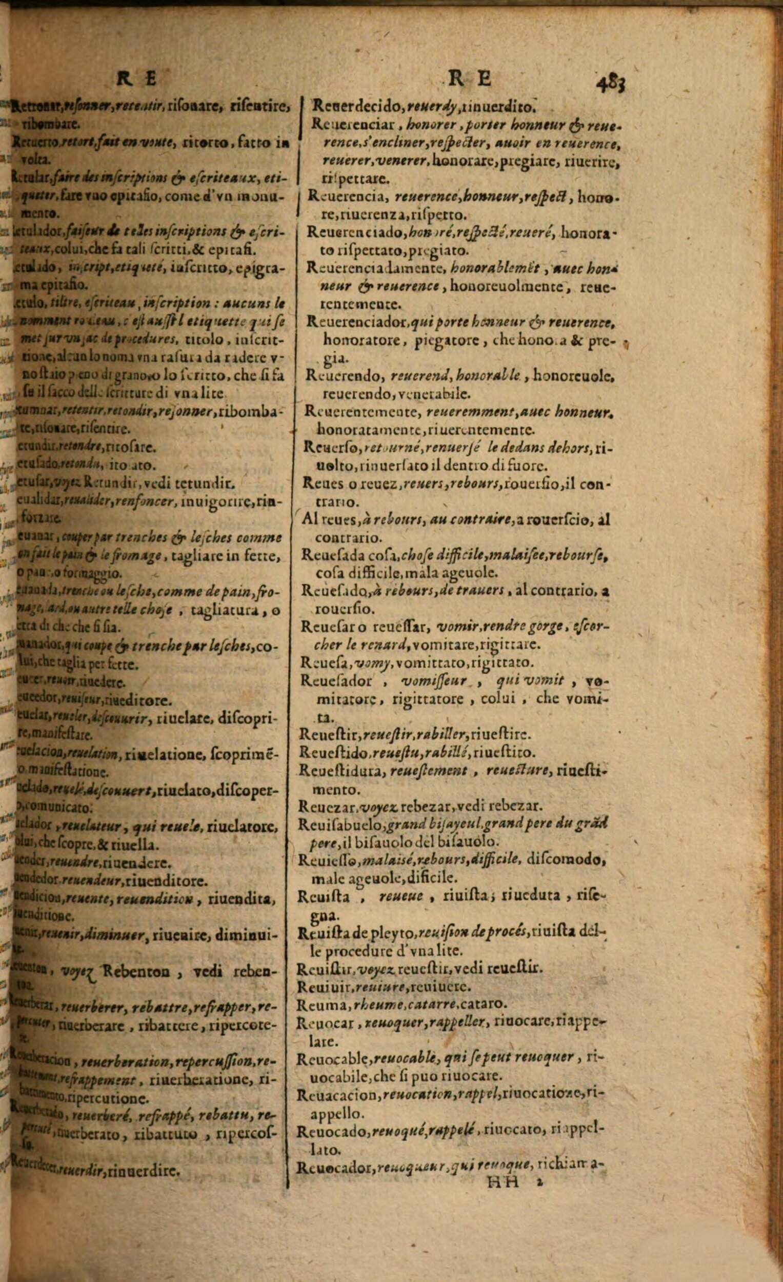 1617 - Samuel Crespin - Trésor des trois langues espagnole, française et italienne (Première partie) - Regensburg