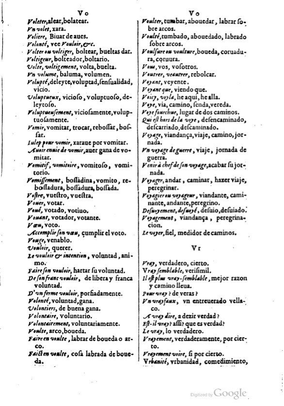 1621 - Adrian Tiffaine - Trésor des deux langues espagnole et française - BM Lyon