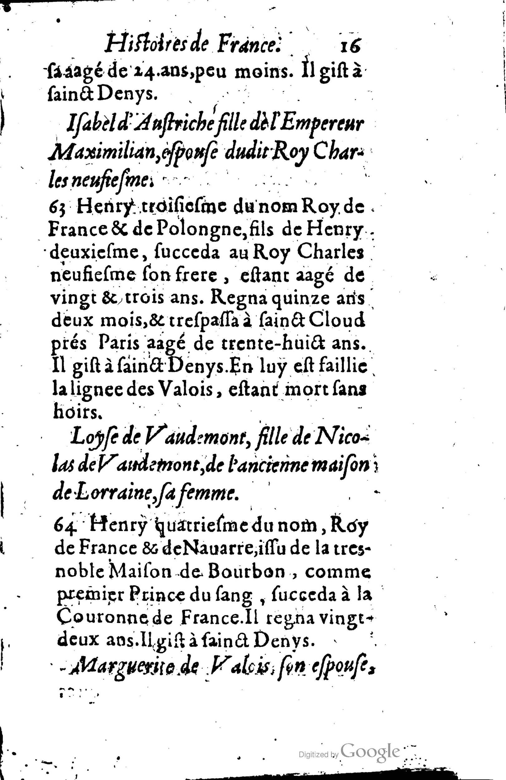 1619 - Jean Corrozet - Trésor des histoires de France - BSB Munich