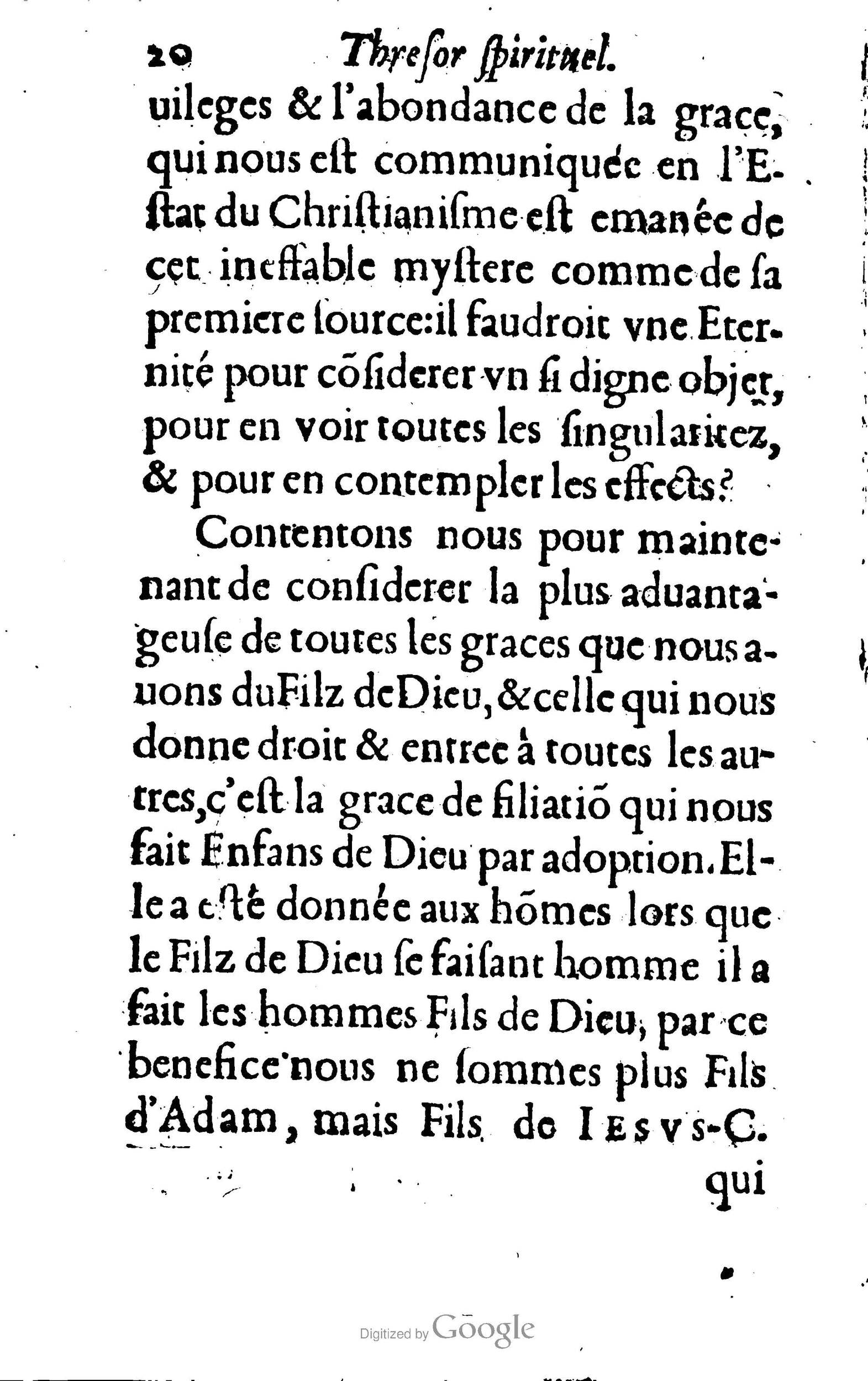 1633 - François Waudré - Trésor spirituel contenant les excellences du christianisme - BM Lyon