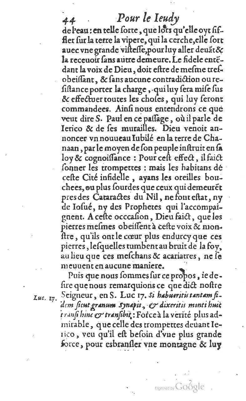 1607 - Nicolas Du Fossé - Trésor quadragésimal - T 01 - BM Lyon