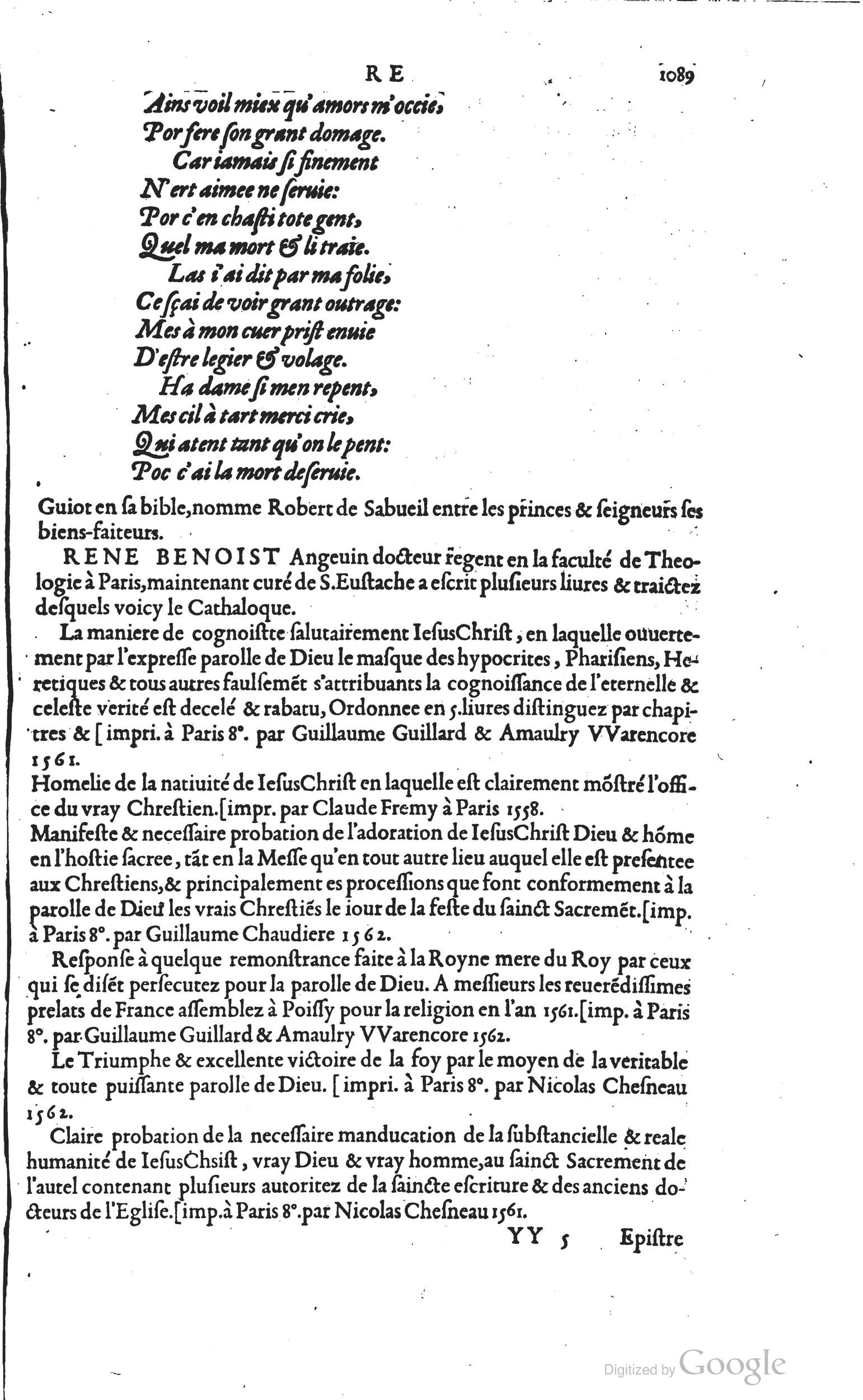 1585 - Barthélemy Honorat - Bibliothèques françaises - BSB Munich