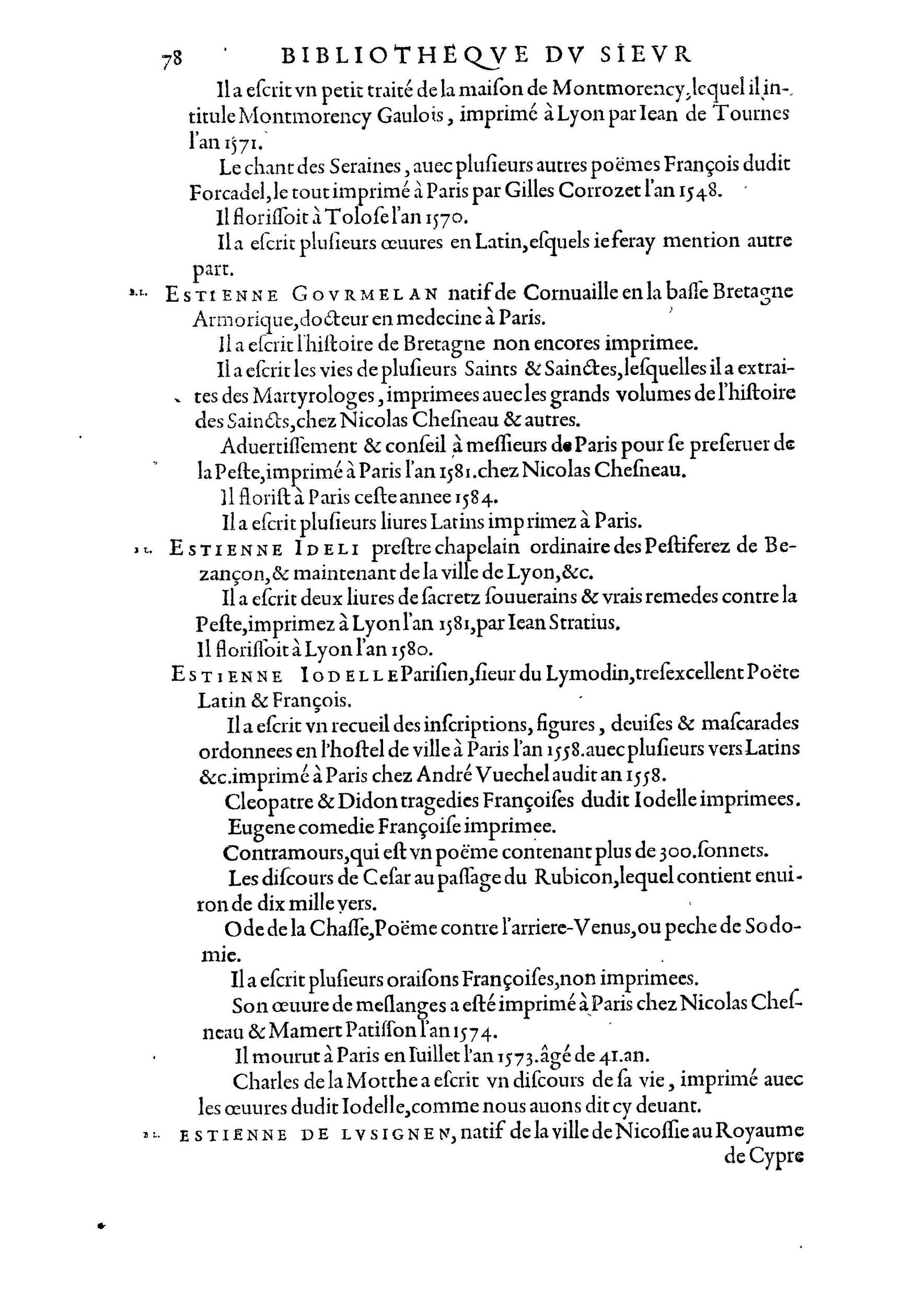 1584 - Abel L&#039;Angelier - Bibliothèques françaises - BnF