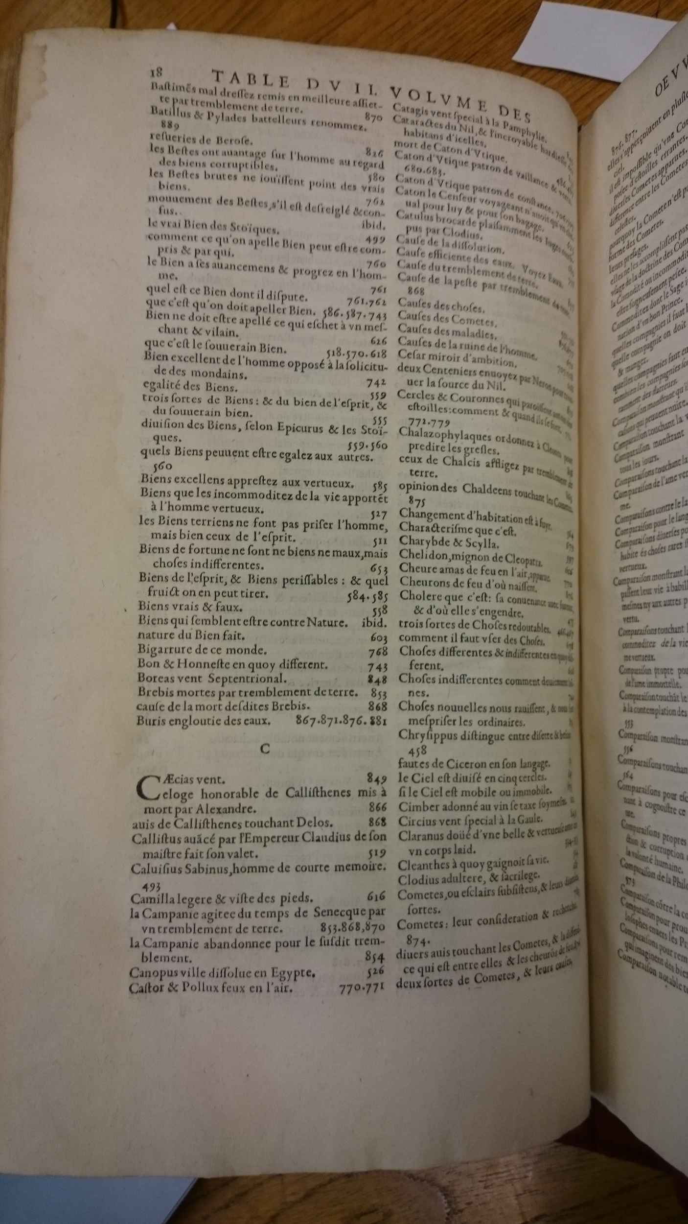 1598 - Jean Houzé - Œuvres morales et mêlées de Sénèque, Trésor de philosophie morale - BM Lyon
