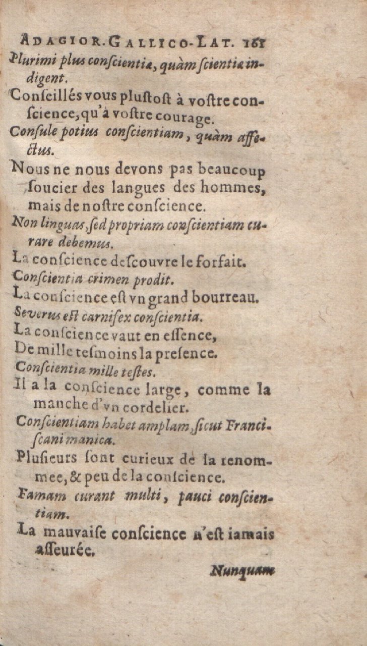 1612 - Dominicus Custos - Trésor des proverbes français  - Bibliopol-Olomuc