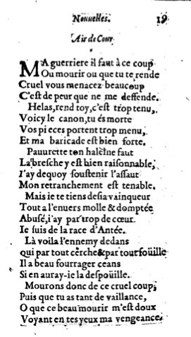 1623 - Jacques Cailloüé - Trésor ou recueil des chansons amoureuses - British Library