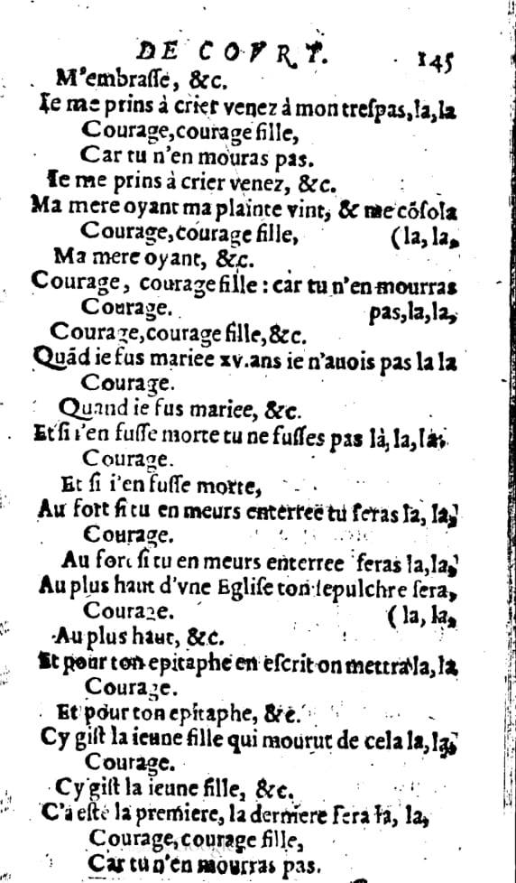 1606 - Théodore Reinsart - Trésor des chansons amoureuses recueillies des plus excellents airs de cour - Livre I - NK ČR Prague