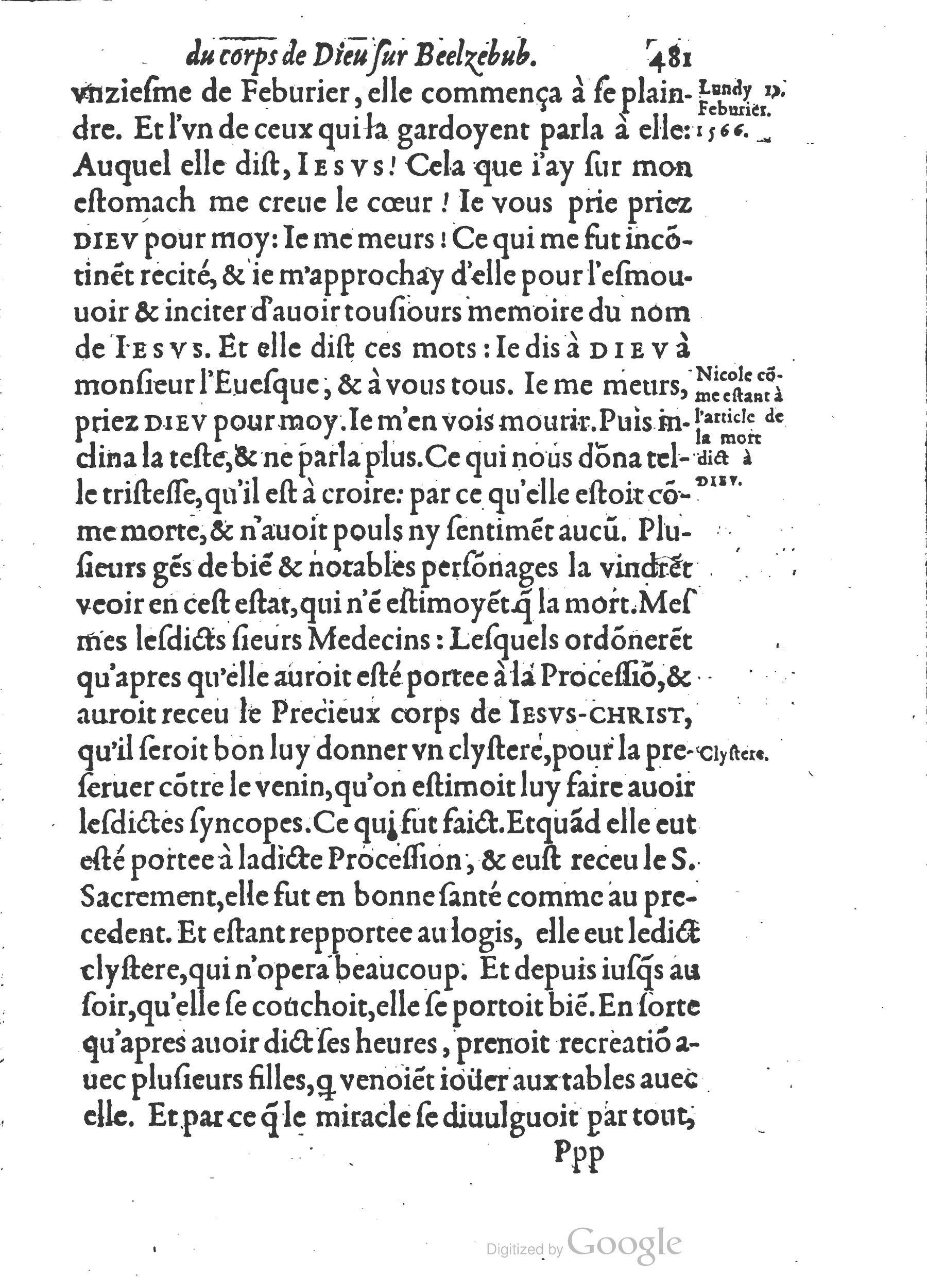 1578 - Nicolas Chesneau - Trésor et entière histoire de la triomphante victoire du corps de Dieu sur l’esprit malin - British Library