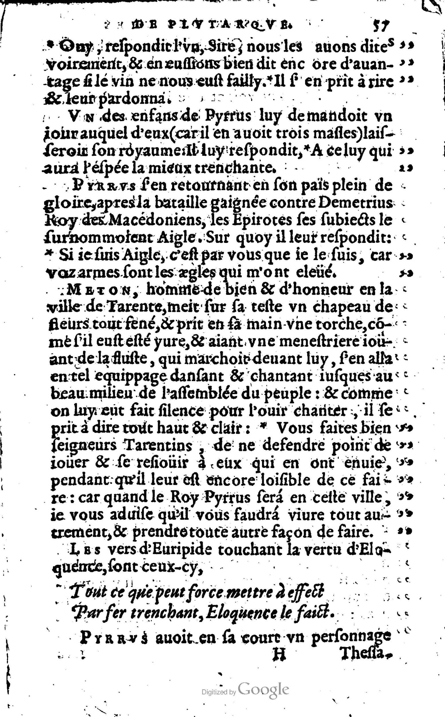1568 - Willem Silvius - Trésor des vies de Plutarque - Anvers Plantin-Moretus