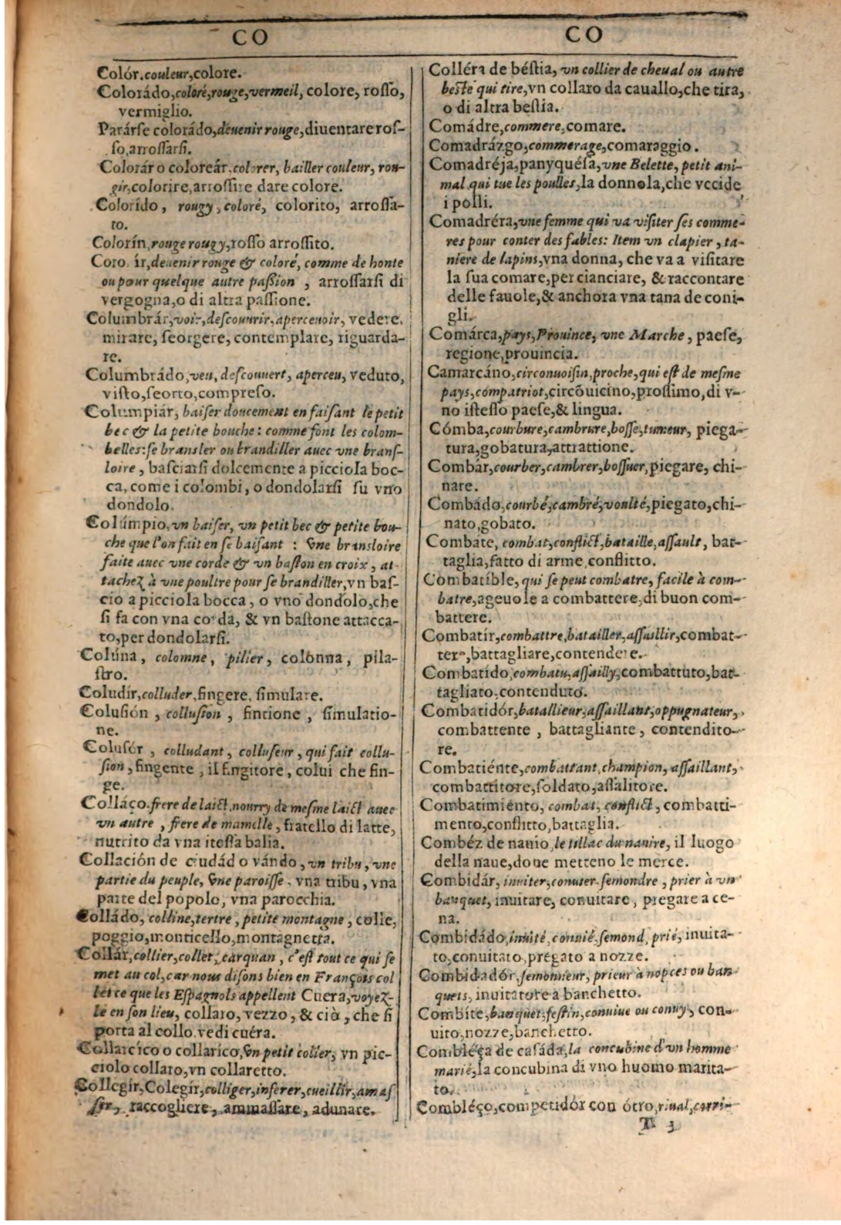 1609 - Philippe Albert et Alexandre Pernet - Trésor des trois langues française, italienne et espagnole (Première partie) - BSB Munich
