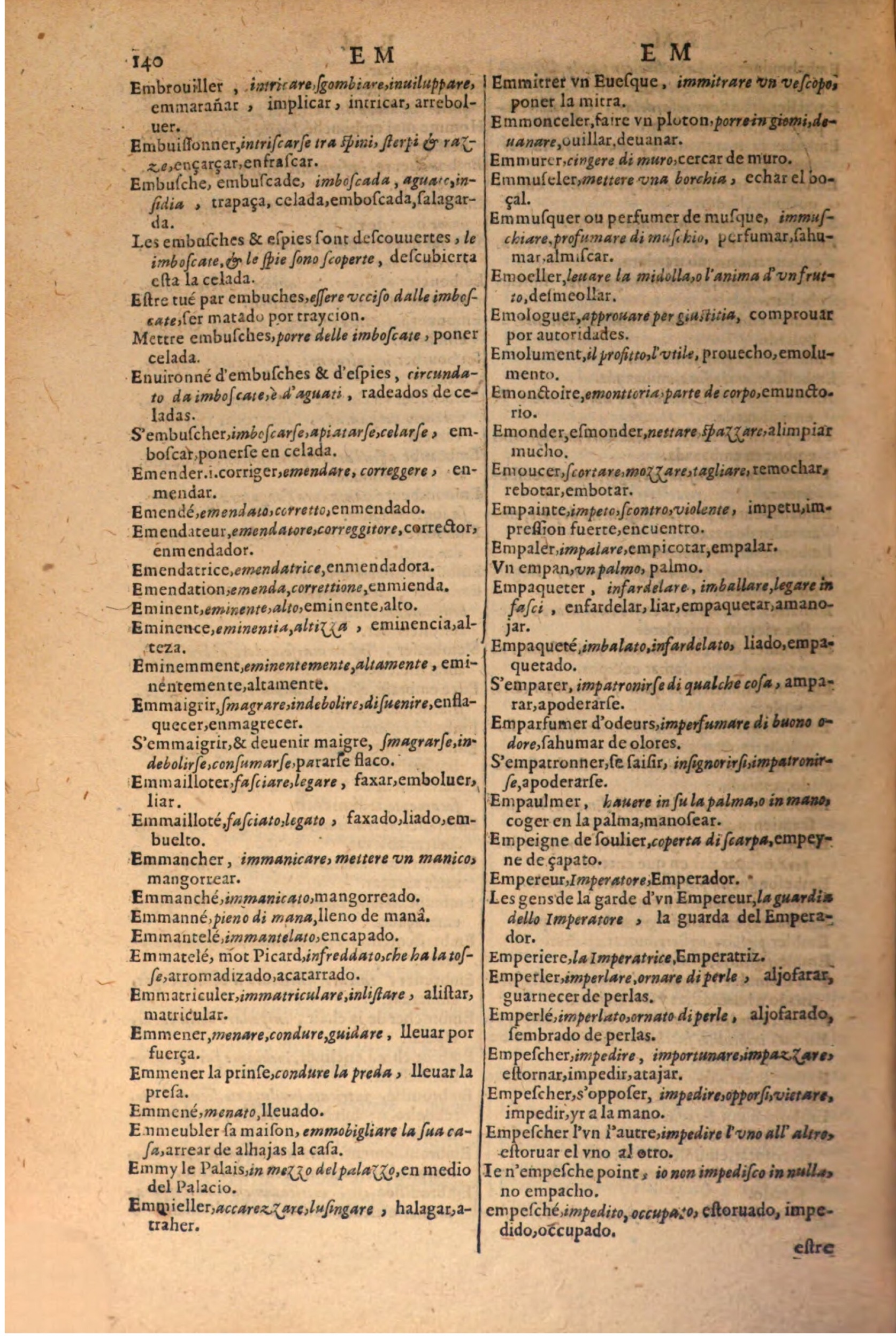 1616 - Pierre de la Rovière - Trésor des trois langues (Seconde partie) - BSB Munich