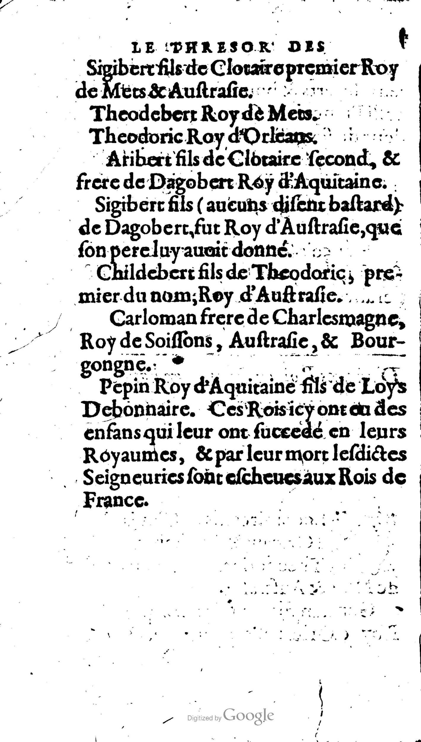 1604 - Galiot Corrozet - Trésor des histoires de France - BNC Florence