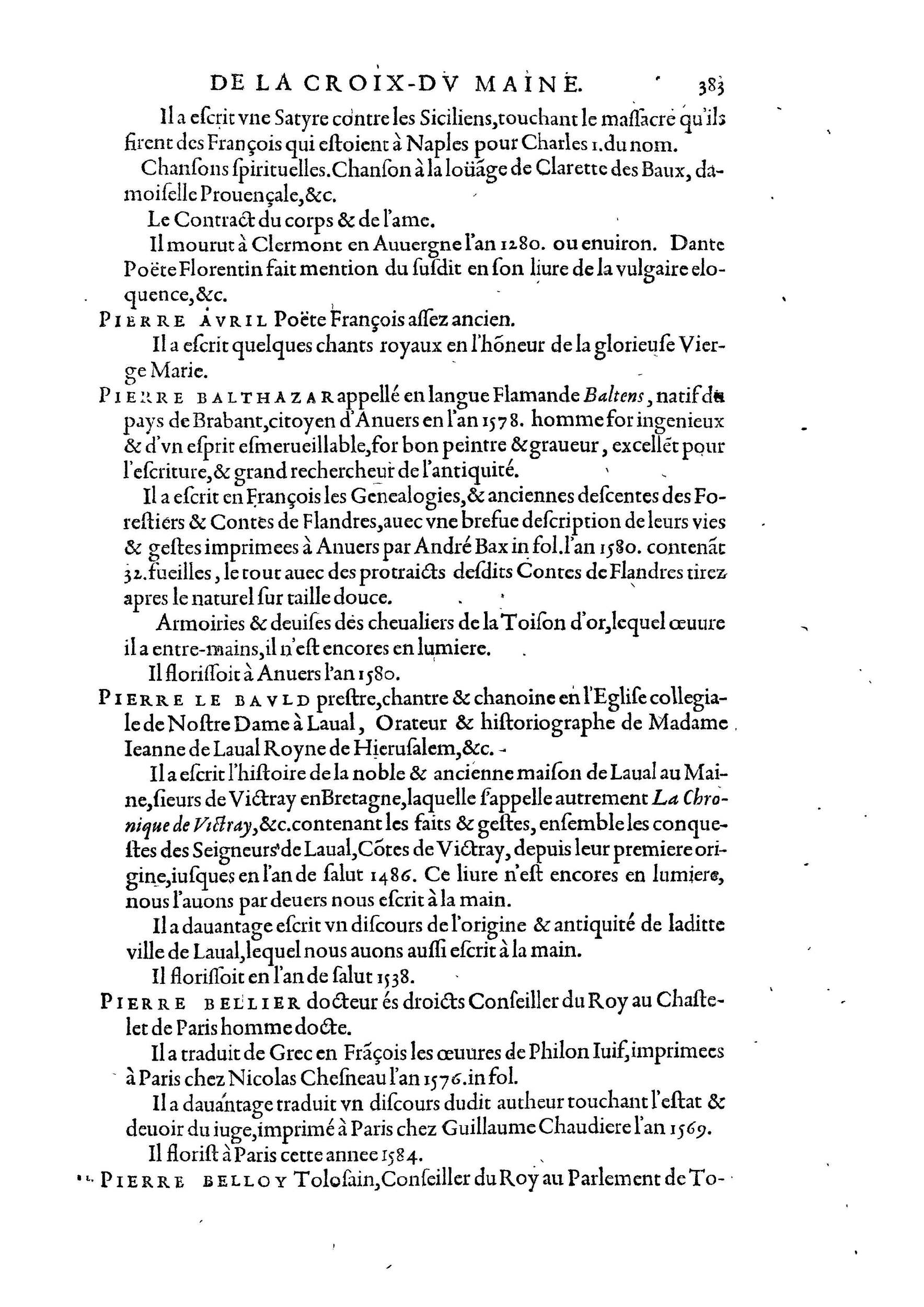 1584 - Abel L&#039;Angelier - Bibliothèques françaises - BnF