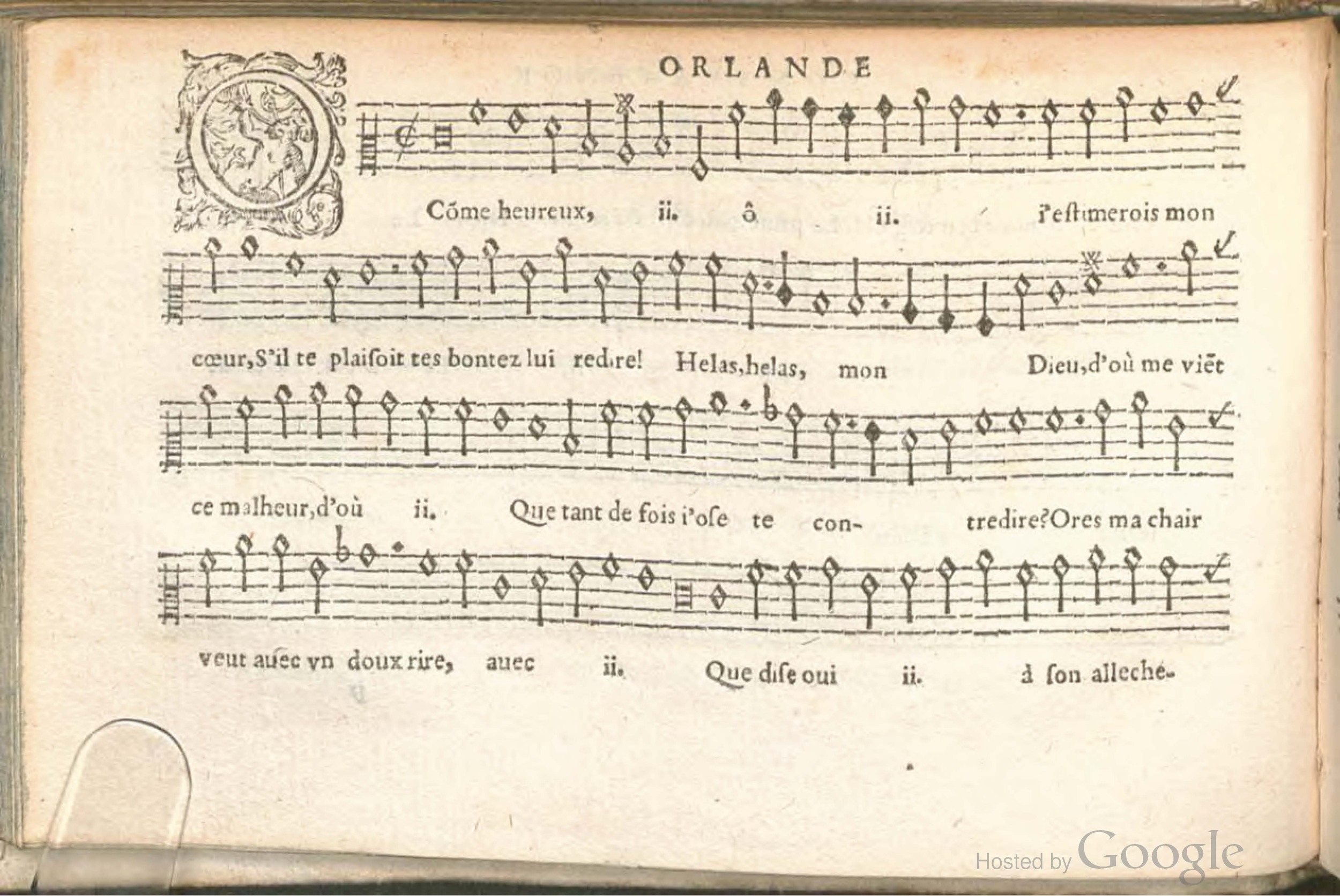 1576 - [Pierre de Saint-André] - Trésor de musique d’Orlande de Lassus Contratenor - BSB Munich