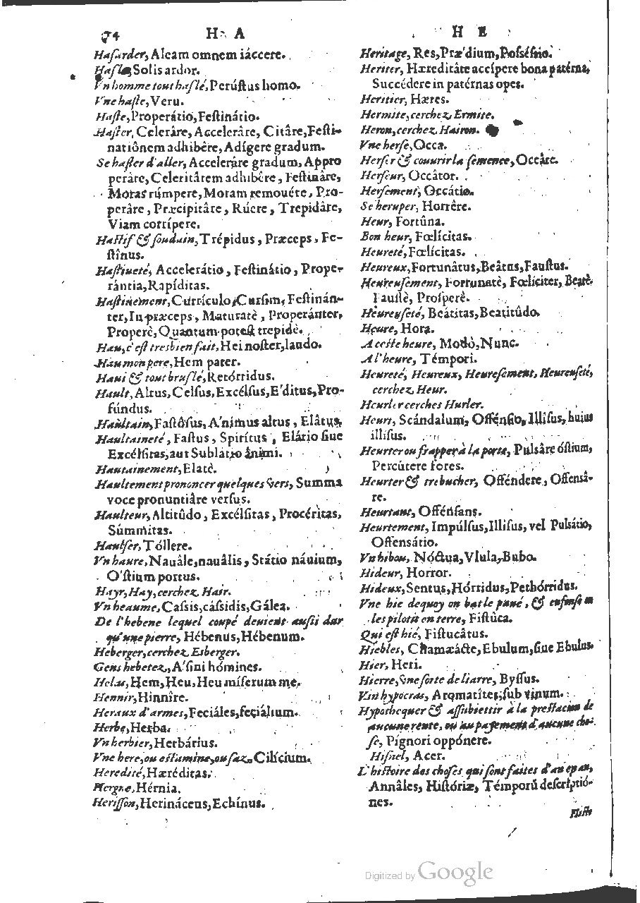 1564 - Henri Hylaire et Louis Cloquemin - Trésor des mots et traits français - BSB Munich
