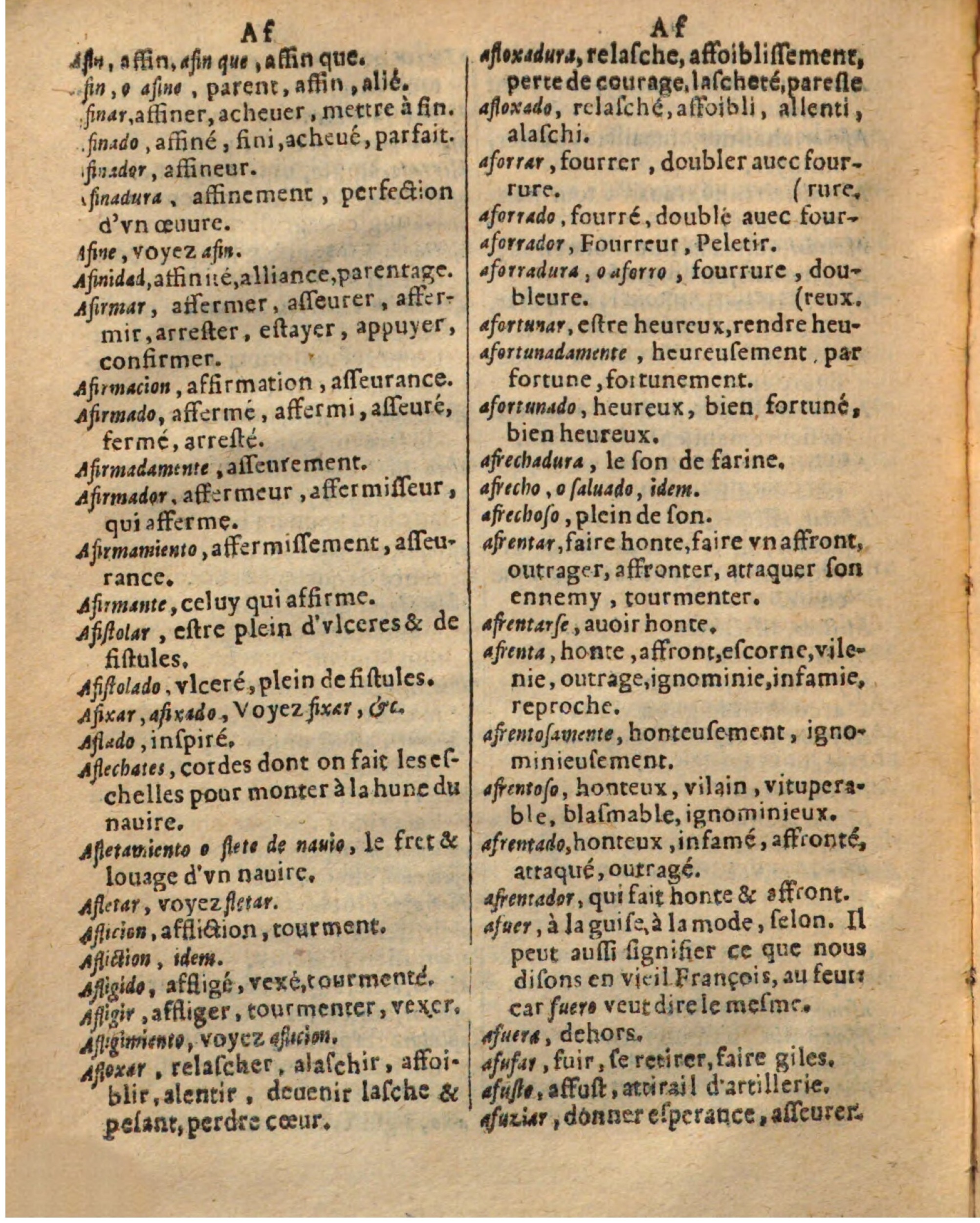 1625 - Hubert Antoine - Trésor des deux langues espagnole et française - Augsbourg