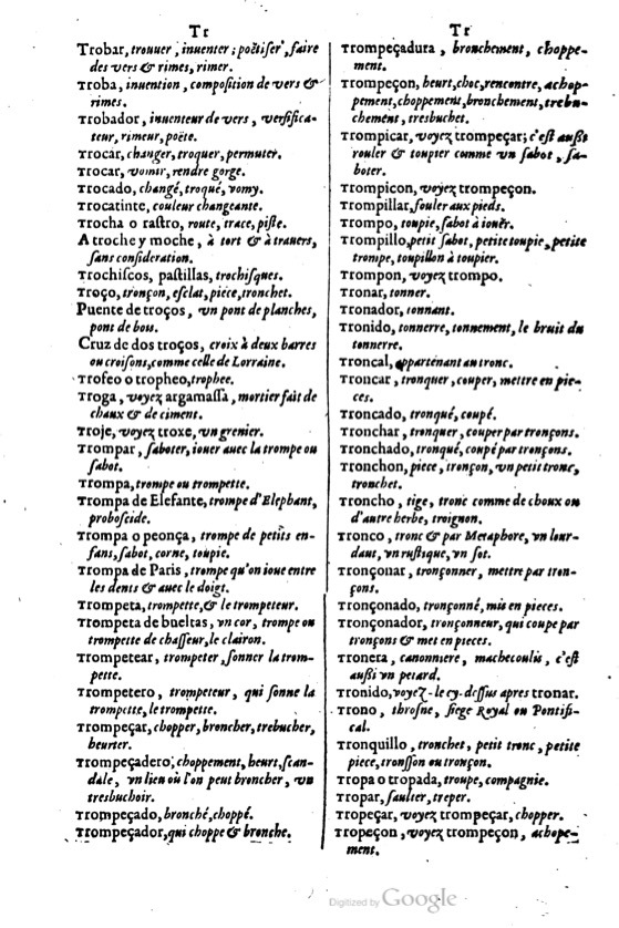 1621 - Adrian Tiffaine - Trésor des deux langues espagnole et française - BM Lyon