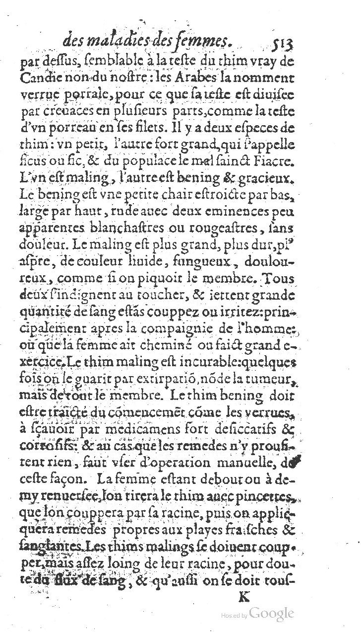 1585 - Jacques du Puis - Trésor des remèdes secrets pour les maladies des femmes - BnF
