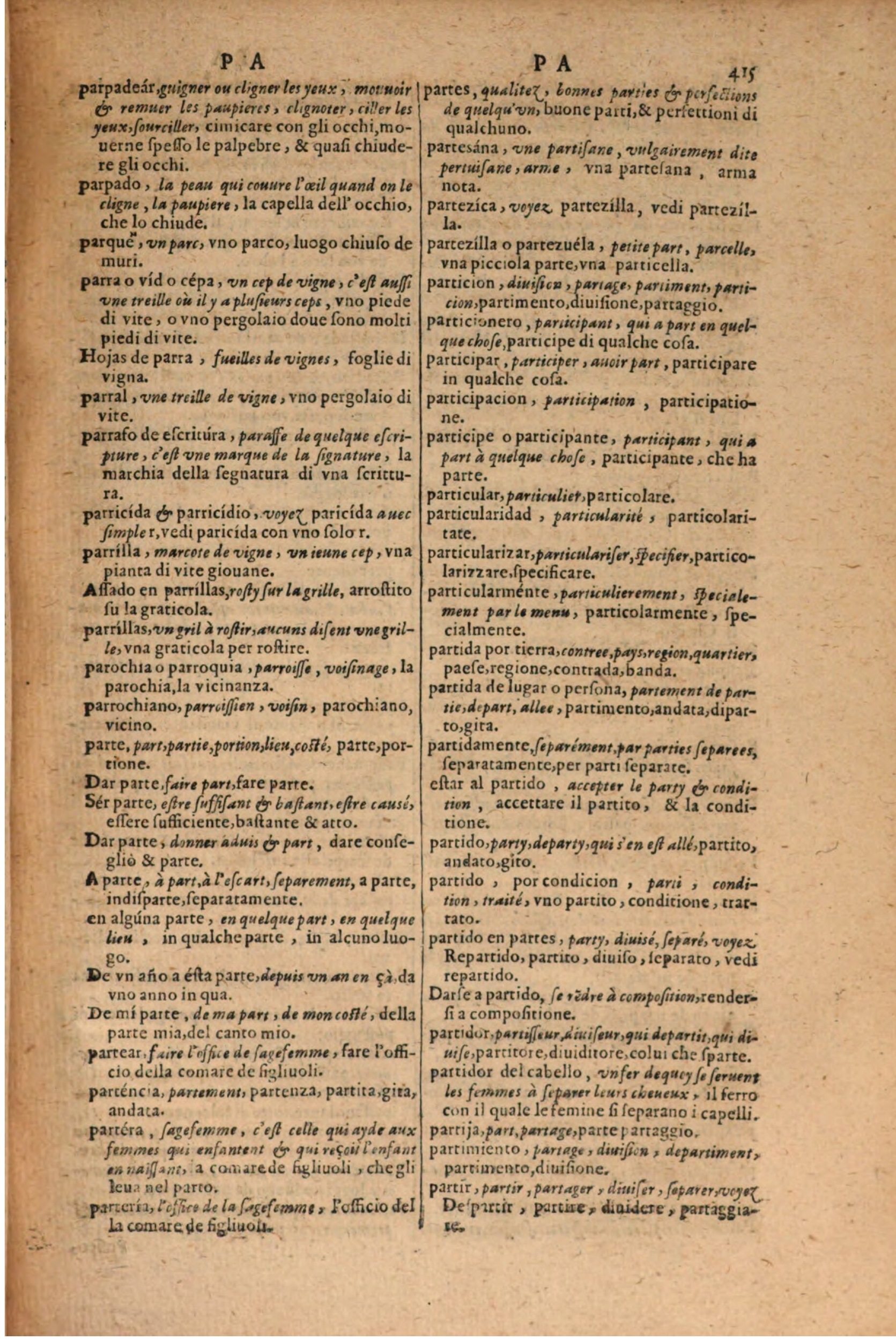 1606 - Samuel Crespin - Thresor des trois langues, francoise, italiene et espagnolle - BSB Munich