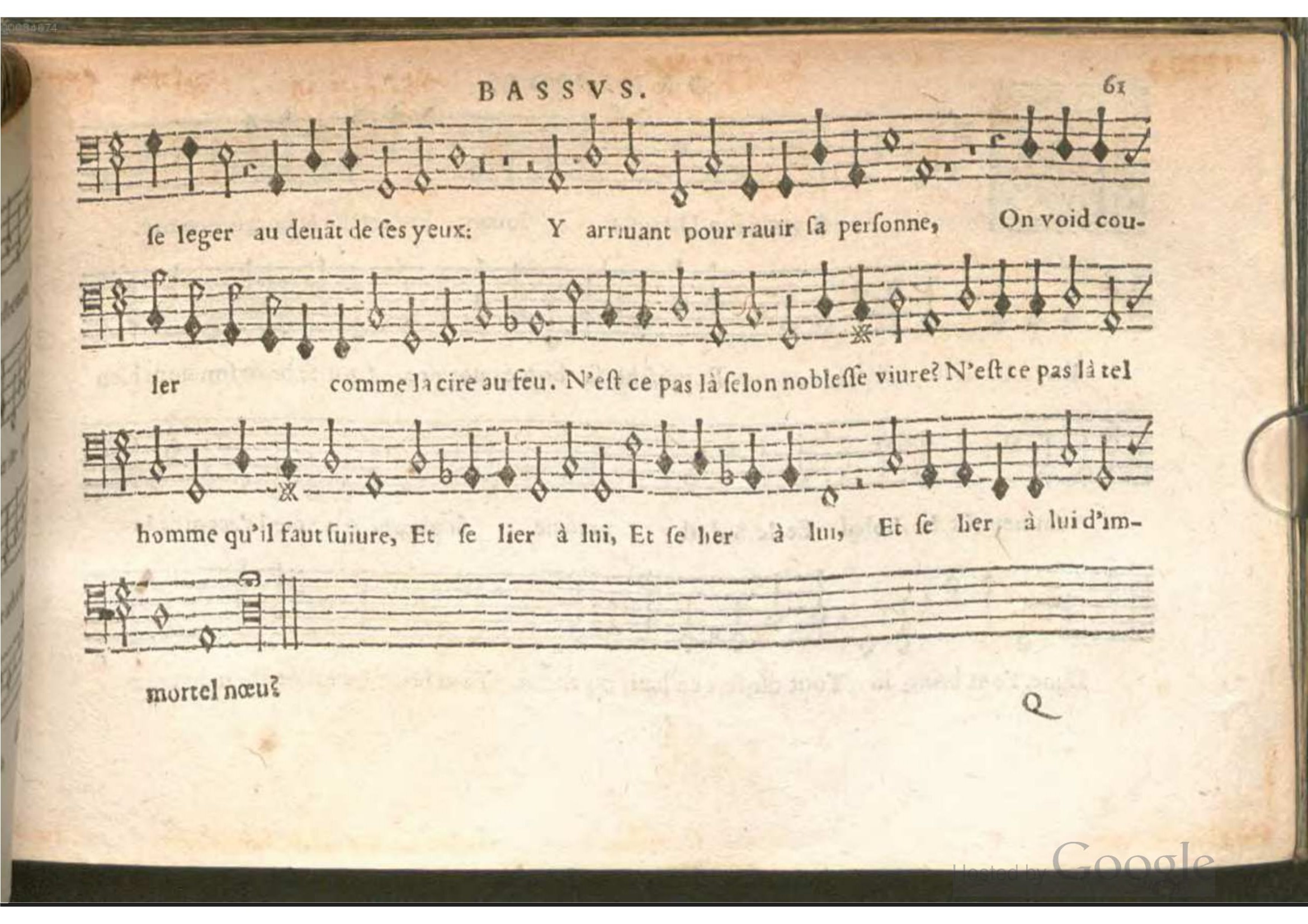 1576 - [Pierre de Saint-André] - Trésor de musique d’Orlande de Lassus Bassus - BSB Munich